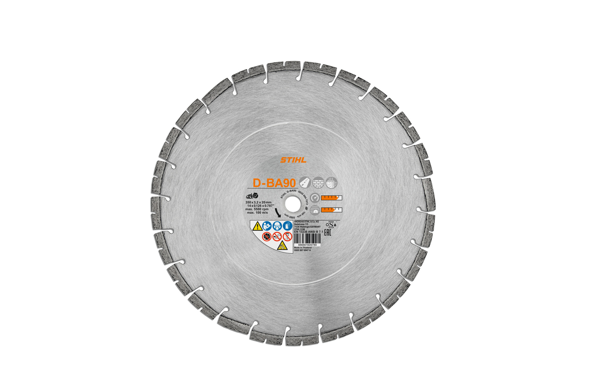 Disque à découper diamanté, béton/asphalte, D-BA90, Ø 300mm/12"