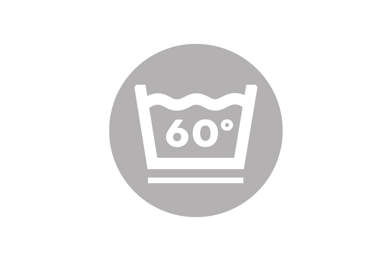 Icône de symbole de lavage à 60 degrés