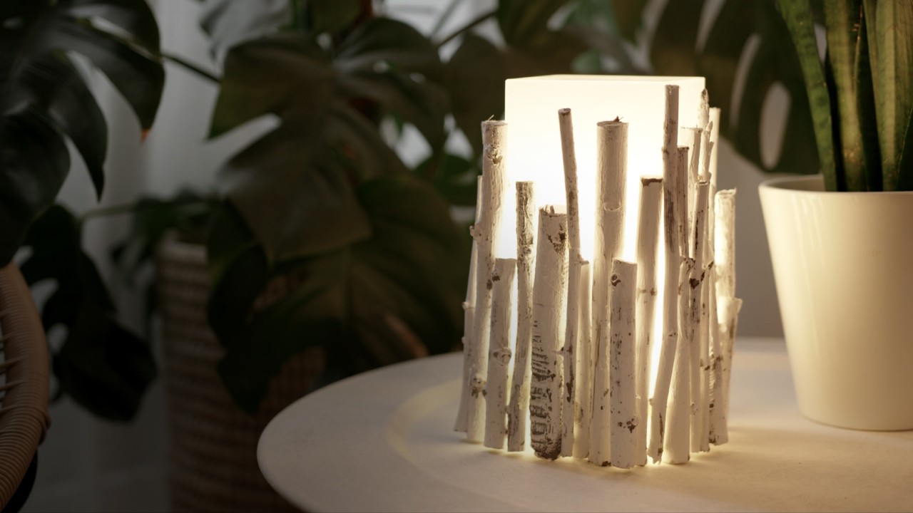 Lampe aus Holz 
