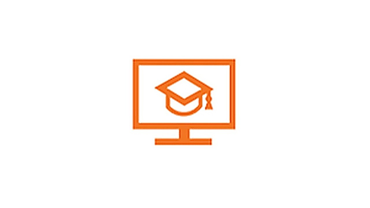 Symbole orange représentant un mortier académique