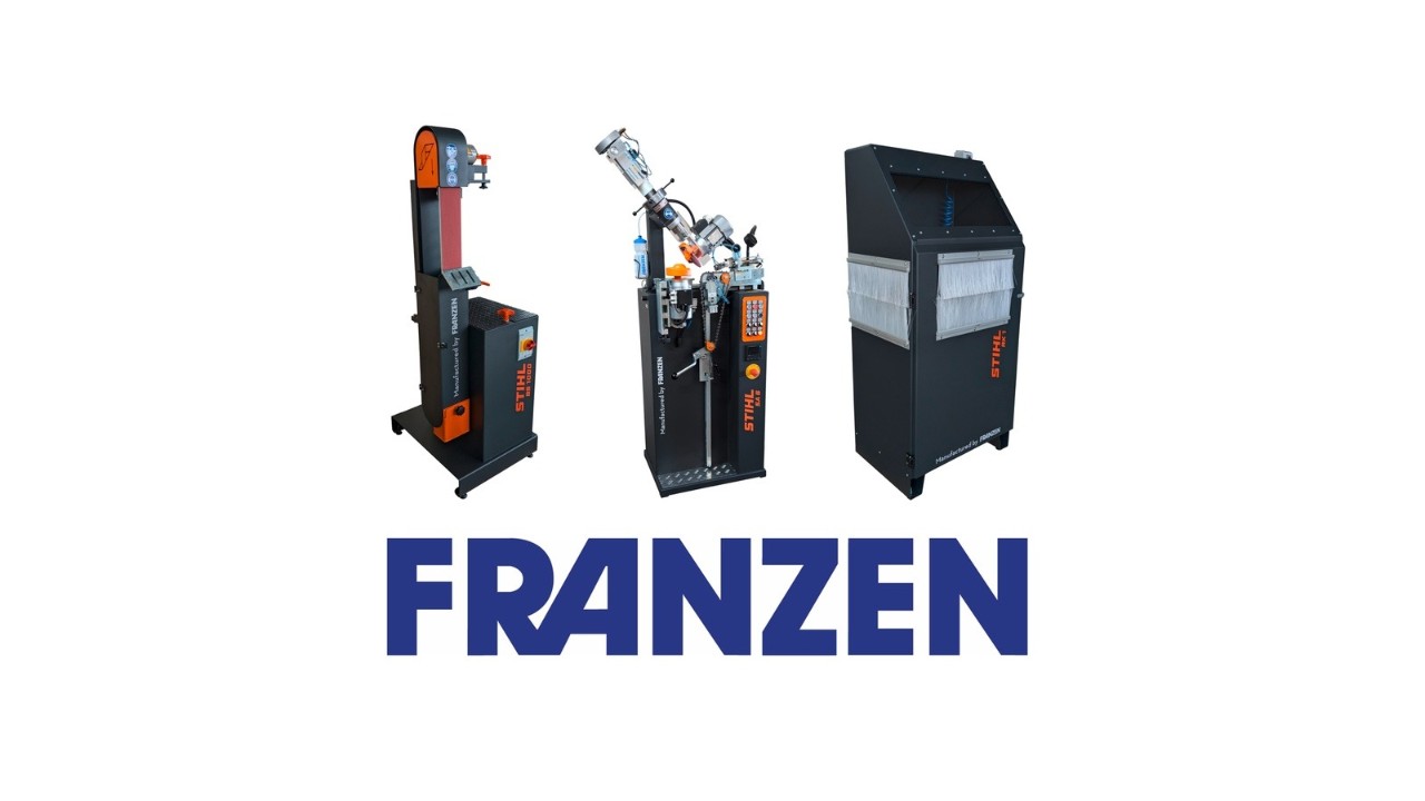 Logo de la marque Franzen, au‑dessus trois appareils de la marque