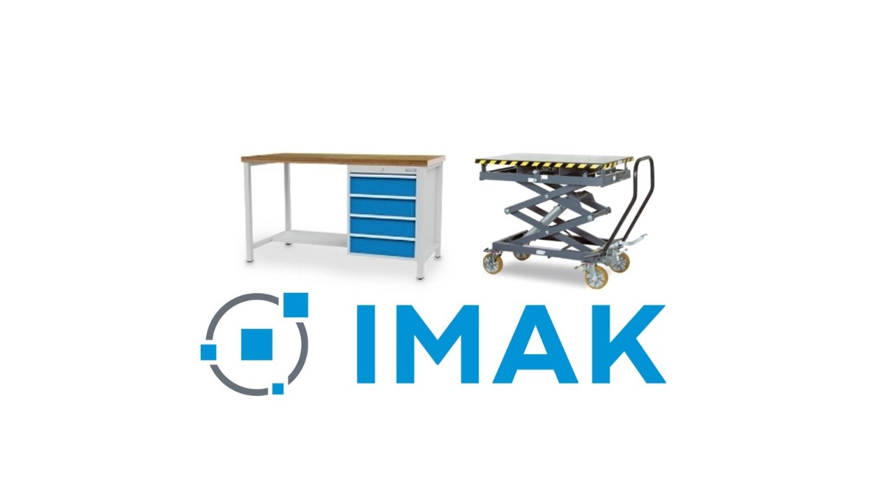 Logo de la marque IMAK, au‑dessus deux appareils de la marque