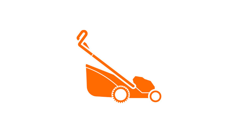 orange icon lawn mower